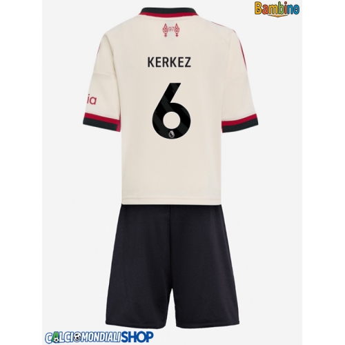 Maglie da calcio Liverpool Milos Kerkez #6 Seconda Maglia Bambino 2025-26 Manica Corta + Pantaloni corti)